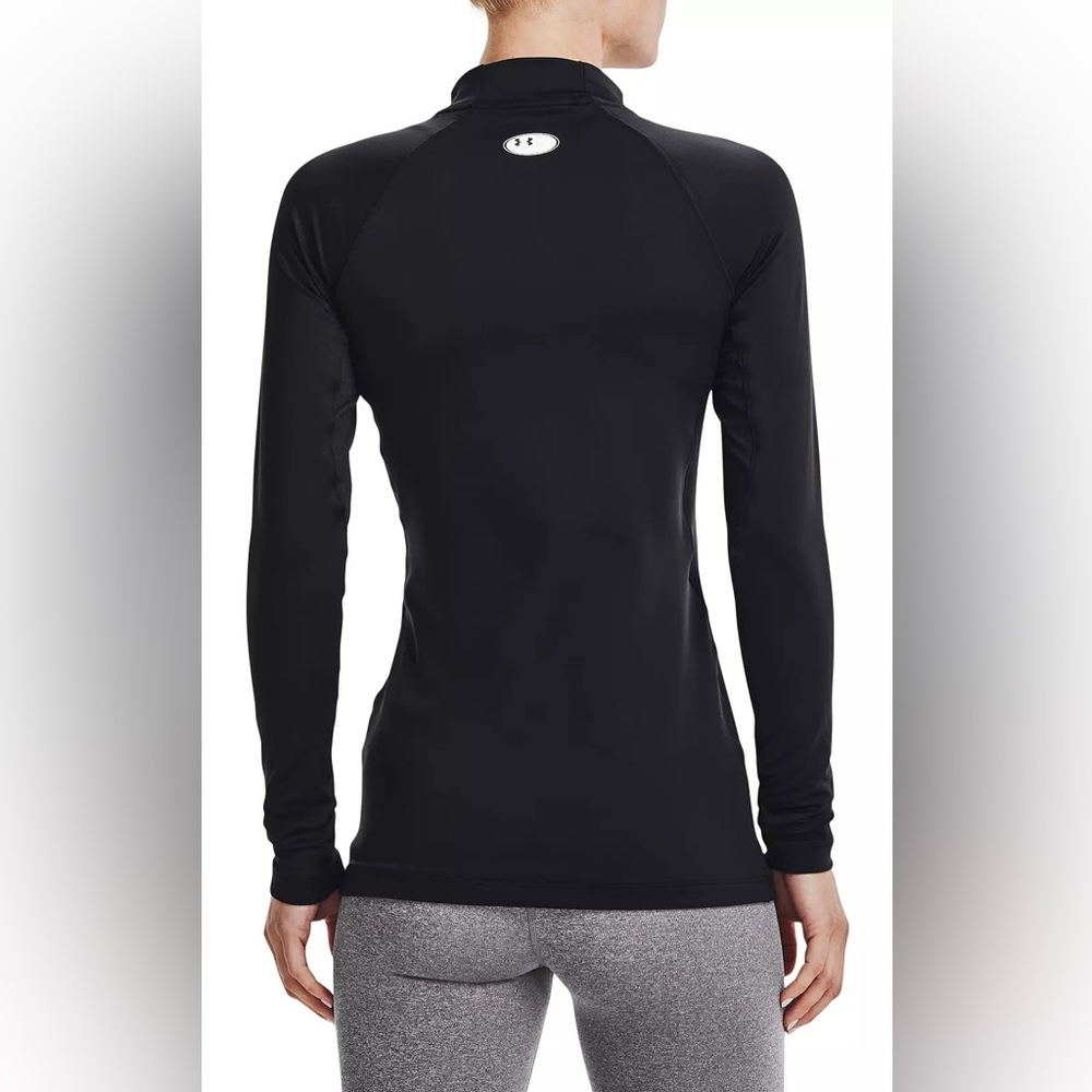 Under Armour Women's ColdGear Fitted Mock Neck Pullover | Medium | Black - Picture 2 of 9